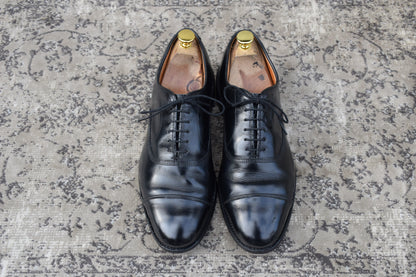【ハーフラバー装着済み】Allen Edmonds アレンエドモンズ Park Avenue パークアベニュー ストレート 内羽根 6アイレット 黒 ブラック US8.5 / 26.5cm【W3411】