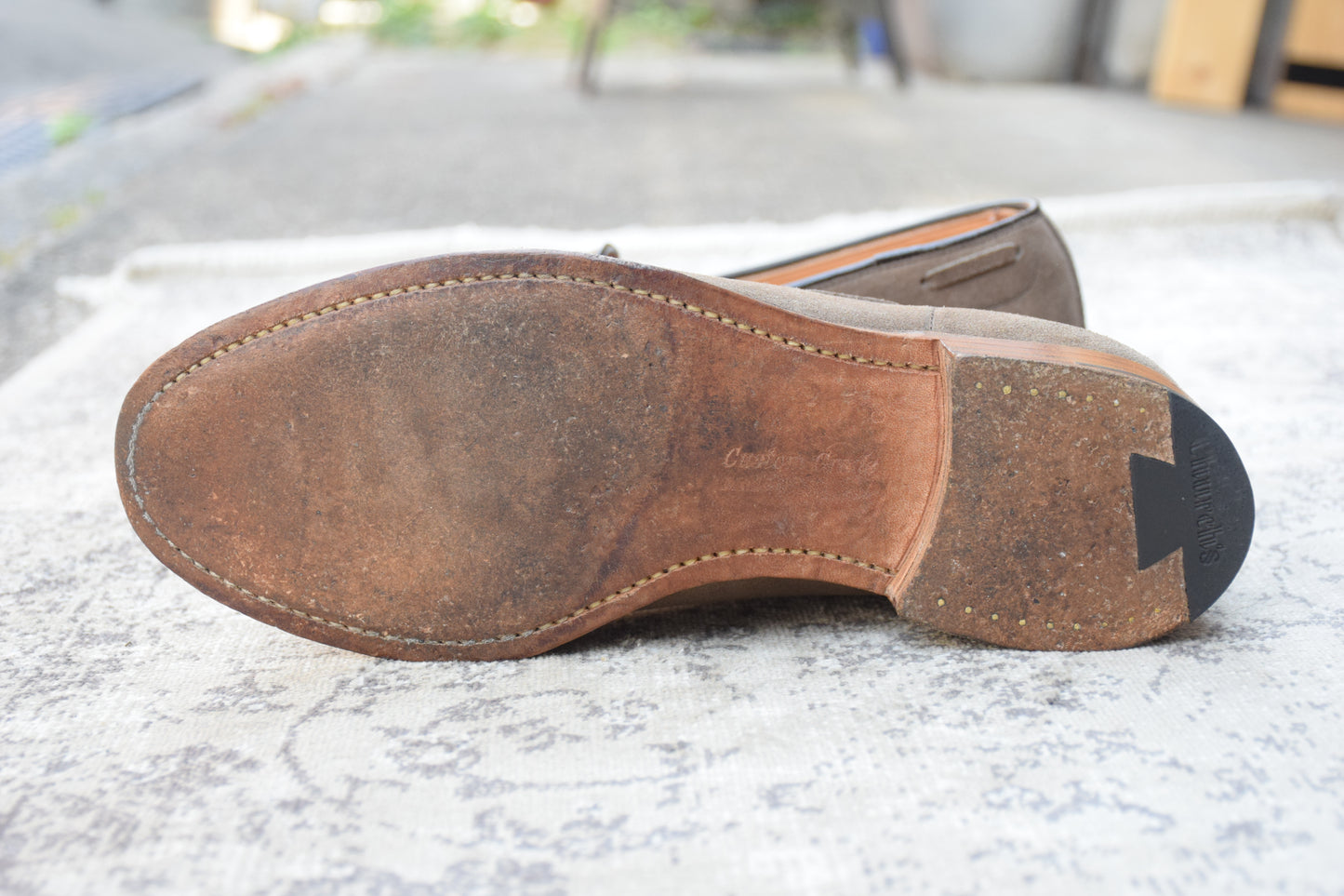 Church's チャーチ FOSBURY フォスバリー タッセルローファー スエード 薄茶 ベージュ系 UK7 / 25.5cm【Ｗ3574】