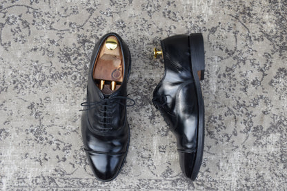 【ハーフラバー装着済み】Allen Edmonds アレンエドモンズ Park Avenue パークアベニュー ストレート 内羽根 6アイレット 黒 ブラック US8.5 / 26.5cm【W3411】