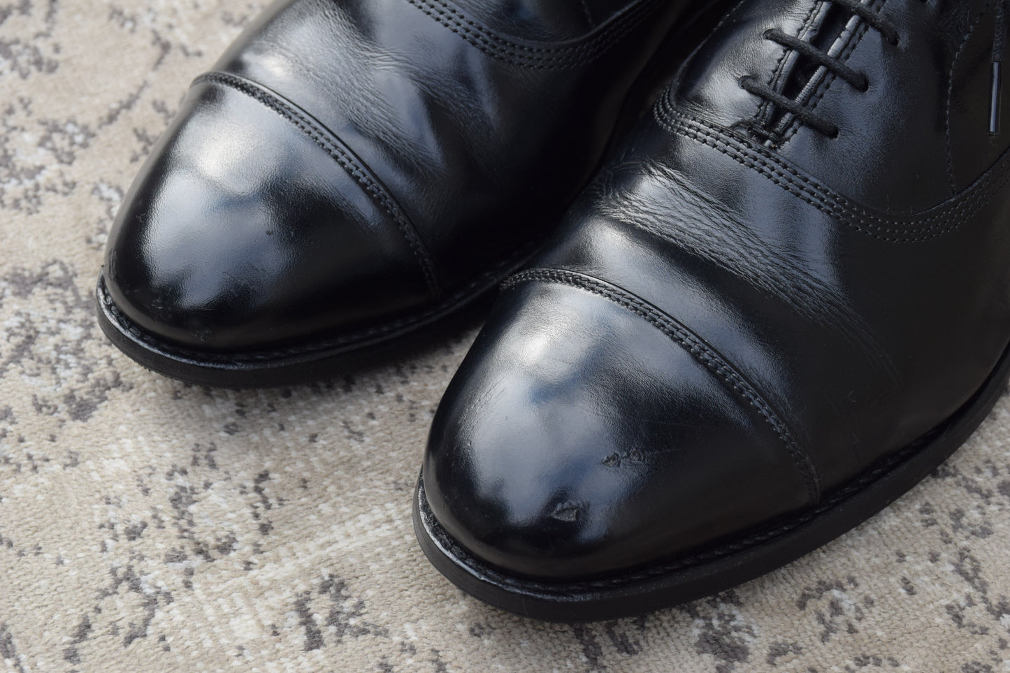 【ハーフラバー装着済み】Allen Edmonds アレンエドモンズ Park Avenue パークアベニュー ストレート 内羽根 6アイレット 黒 ブラック US8.5 / 26.5cm【W3411】