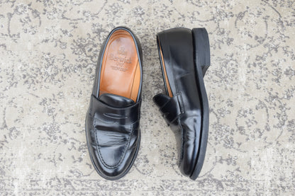 [Good Condition] Berwick1707 5260 ROVIBK Coin Loafers, Half Saddle, Gumlite Sole, Black, UK 6.5 / 26cm [W3446]