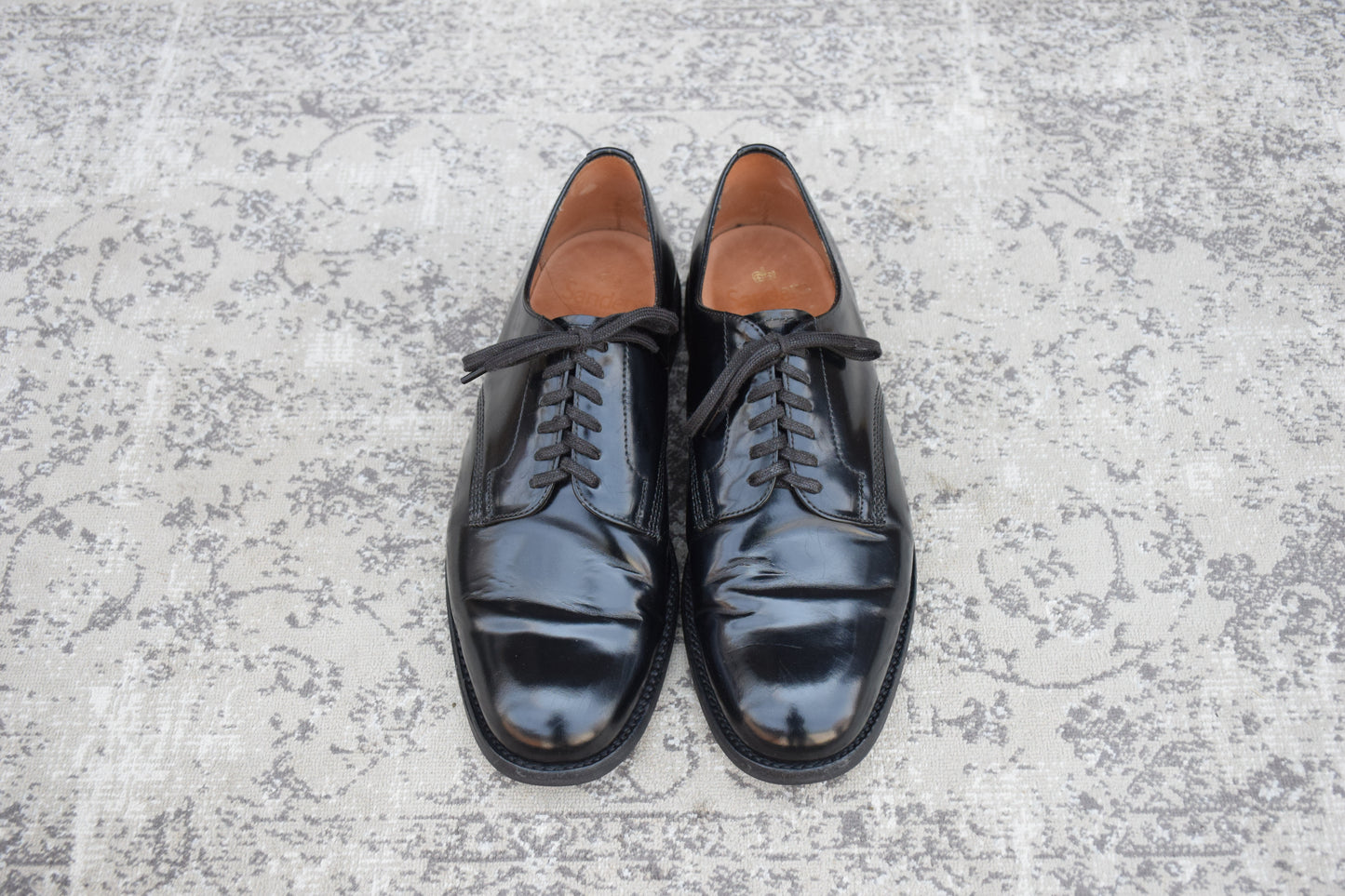 SANDERS サンダース MILITARY DERBY SHOE 1384B ミリタリー ダービー シューズ 黒 ブラック UK7.5 / 26.5cm【W3575】