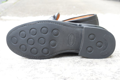 [Good Condition] Berwick1707 5260 ROVIBK Coin Loafers, Half Saddle, Gumlite Sole, Black, UK 6.5 / 26cm [W3446]