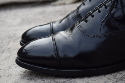 【ハーフラバー装着済み】Allen Edmonds アレンエドモンズ Park Avenue パークアベニュー ストレート 内羽根 6アイレット 黒 ブラック US8.5 / 26.5cm【W3411】
