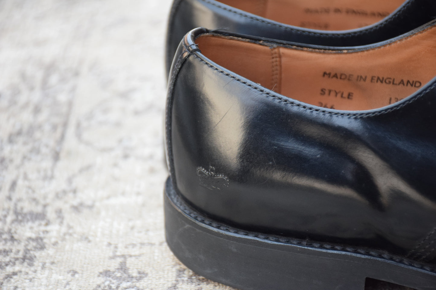SANDERS サンダース MILITARY DERBY SHOE 1384B ミリタリー ダービー シューズ 黒 ブラック UK7.5 / 26.5cm【W3575】