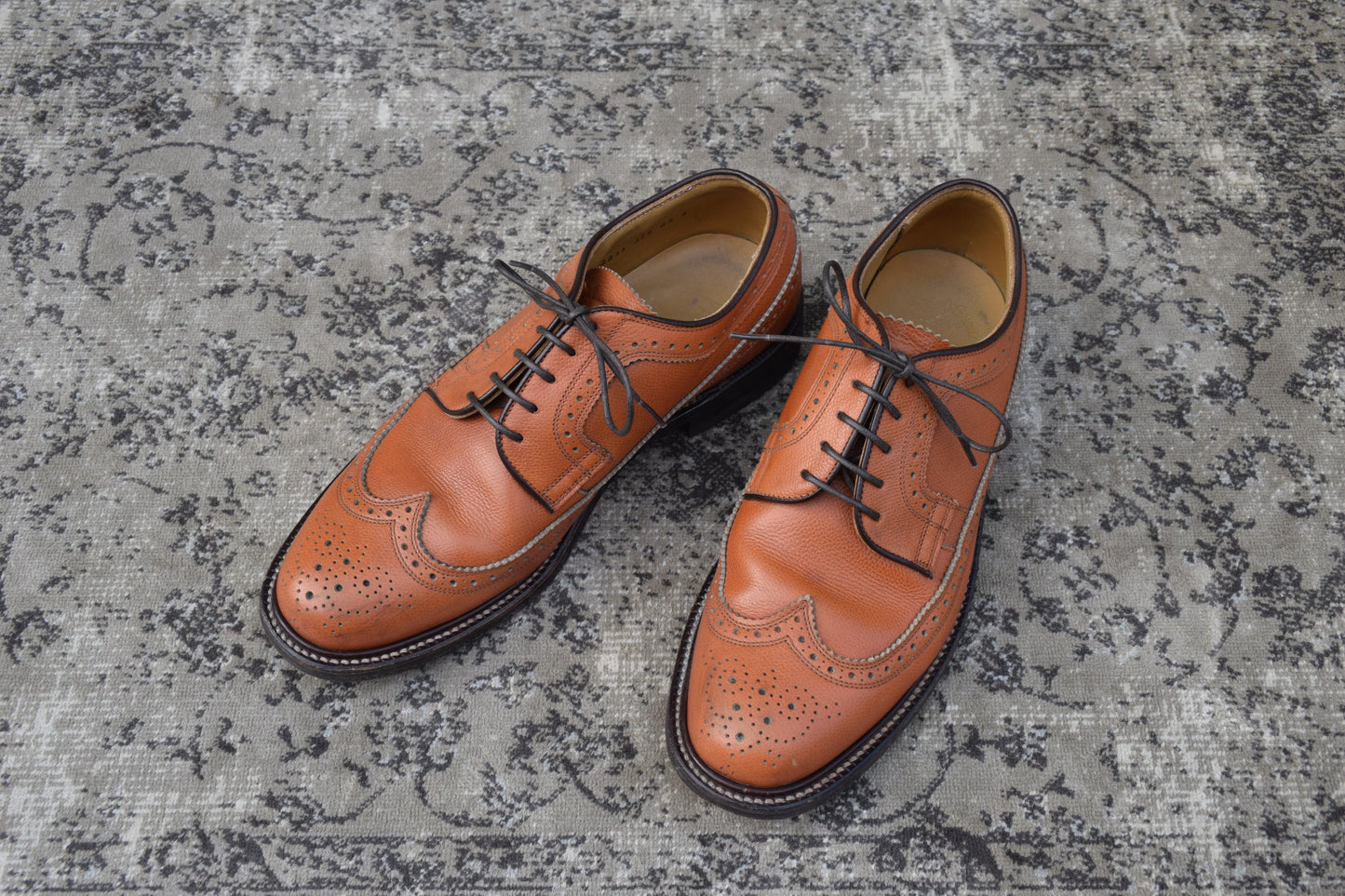 【良品】REGAL リーガル INPERIAL GRADE インペリアルグレード 2235 ロングウイング 外羽根 メダリオン フルブローグ 茶 ライトブラウン 25cm【W3413】