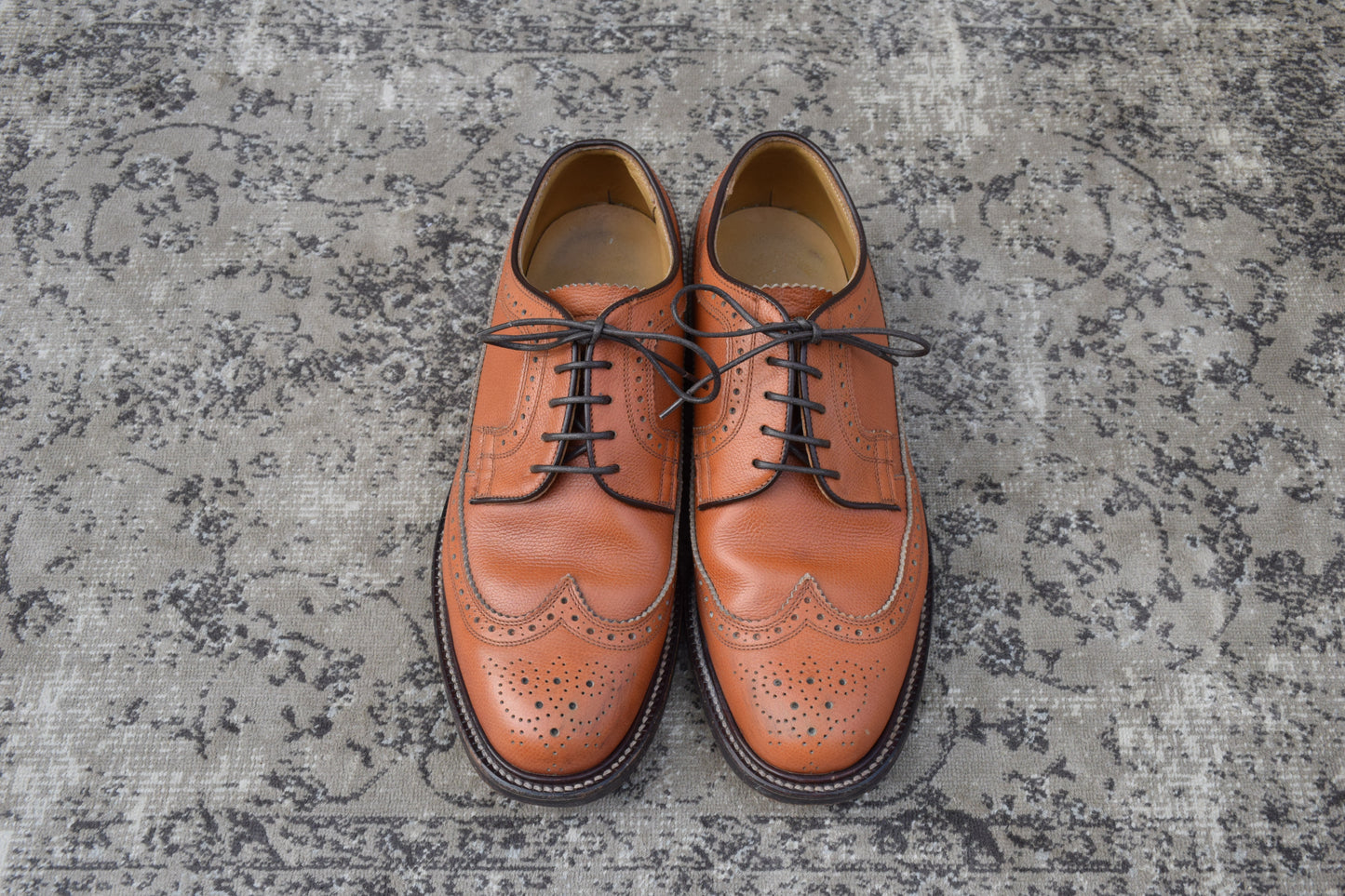 【良品】REGAL リーガル INPERIAL GRADE インペリアルグレード 2235 ロングウイング 外羽根 メダリオン フルブローグ 茶 ライトブラウン 25cm【W3413】