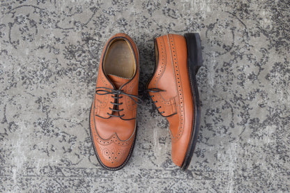 【良品】REGAL リーガル INPERIAL GRADE インペリアルグレード 2235 ロングウイング 外羽根 メダリオン フルブローグ 茶 ライトブラウン 25cm【W3413】