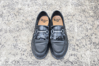 Embossed Dr. Martens ADRIAN SNAFFLE Quilted Bit Loafers in Black, Size UK7 (equivalent to 26.0cm) [W3448]