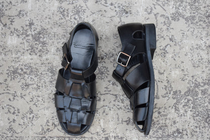 【大人の夏を格上げする】Paraboot パラブーツ PACIFIC パシフィック グルカサンダル 黒 ブラック EU40 / 24.5~25.0cm【Ｗ3576】