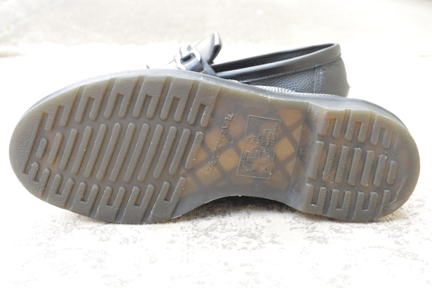 Embossed Dr. Martens ADRIAN SNAFFLE Quilted Bit Loafers in Black, Size UK7 (equivalent to 26.0cm) [W3448]