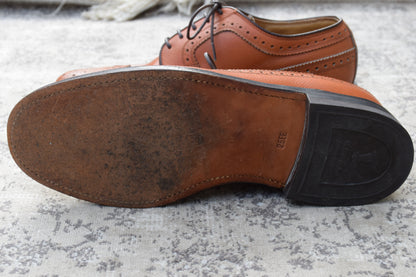 【良品】REGAL リーガル INPERIAL GRADE インペリアルグレード 2235 ロングウイング 外羽根 メダリオン フルブローグ 茶 ライトブラウン 25cm【W3413】