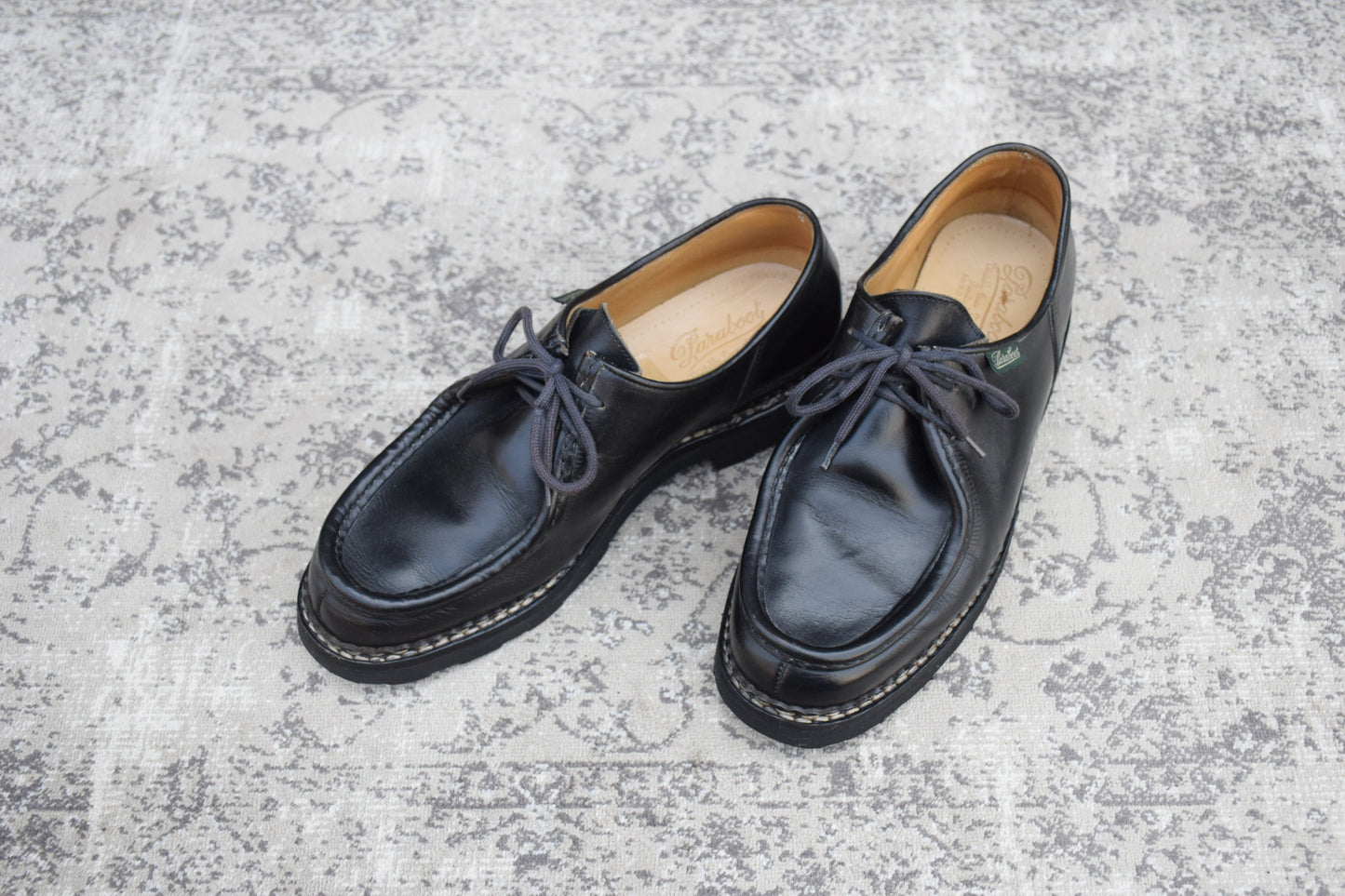 【生モノのチロリアンシューズ】Paraboot パラブーツ MICHAEL ミカエル 黒 ブラック EU43 / 27.5cm【Ｗ3577】