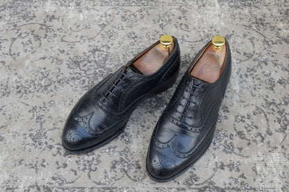 [Small Size] Church's Burwood Wing Full Brogue Boots with Inner Wings, Black, UK5 / 23.5-24cm [W3449]