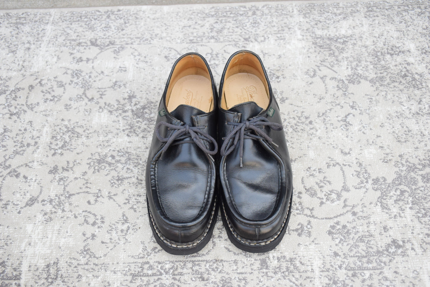 【生モノのチロリアンシューズ】Paraboot パラブーツ MICHAEL ミカエル 黒 ブラック EU43 / 27.5cm【Ｗ3577】