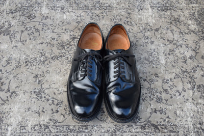 良品】SANDERS サンダース 1384B Officer Shoe オフィサーシューズ プレーン 外羽根 サービス ポリッシュドカーフ ダイナイトソール 黒 ブラック UK7 / 26.0〜26.5 cm【W3414】