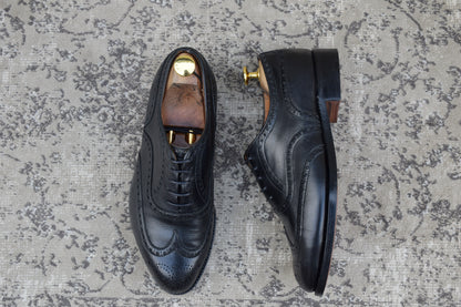 [Small Size] Church's Burwood Wing Full Brogue Boots with Inner Wings, Black, UK5 / 23.5-24cm [W3449]