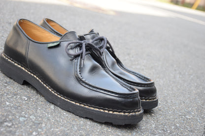 【生モノのチロリアンシューズ】Paraboot パラブーツ MICHAEL ミカエル 黒 ブラック EU43 / 27.5cm【Ｗ3577】