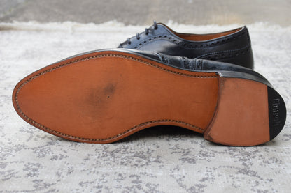 [Small Size] Church's Burwood Wing Full Brogue Boots with Inner Wings, Black, UK5 / 23.5-24cm [W3449]