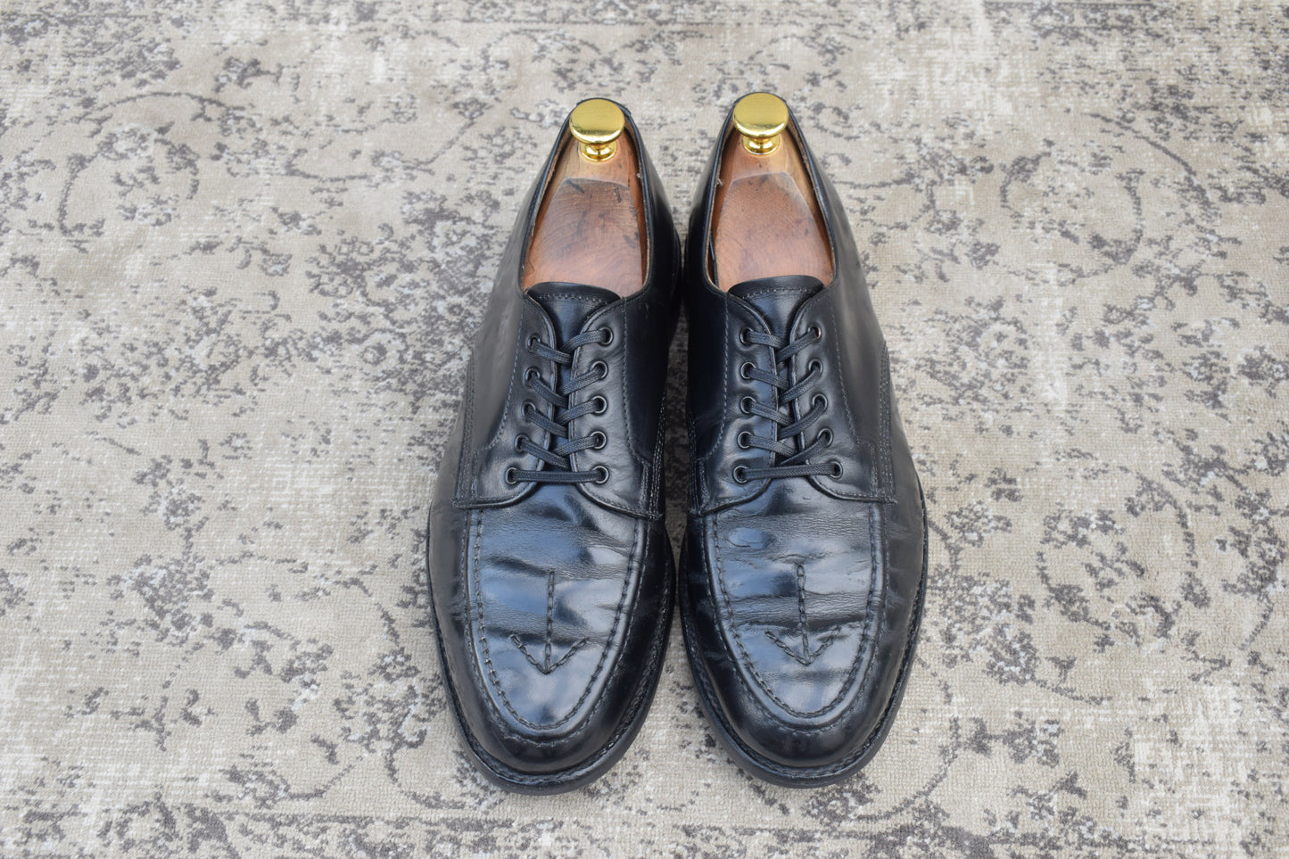 SANDERS 1137 Military Broad Arrow Apron Derby, Black, UK6, Size 25.0-25.5cm (W3450)