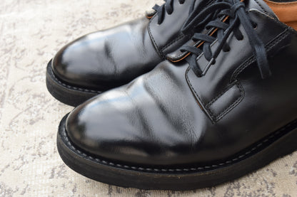 【美品】DANNER ダナー D910110 Postman Shoe ポストマンシューズ プレーン 外羽根 フラットソール 黒 ブラック US9 / 27.0cm【W3415】