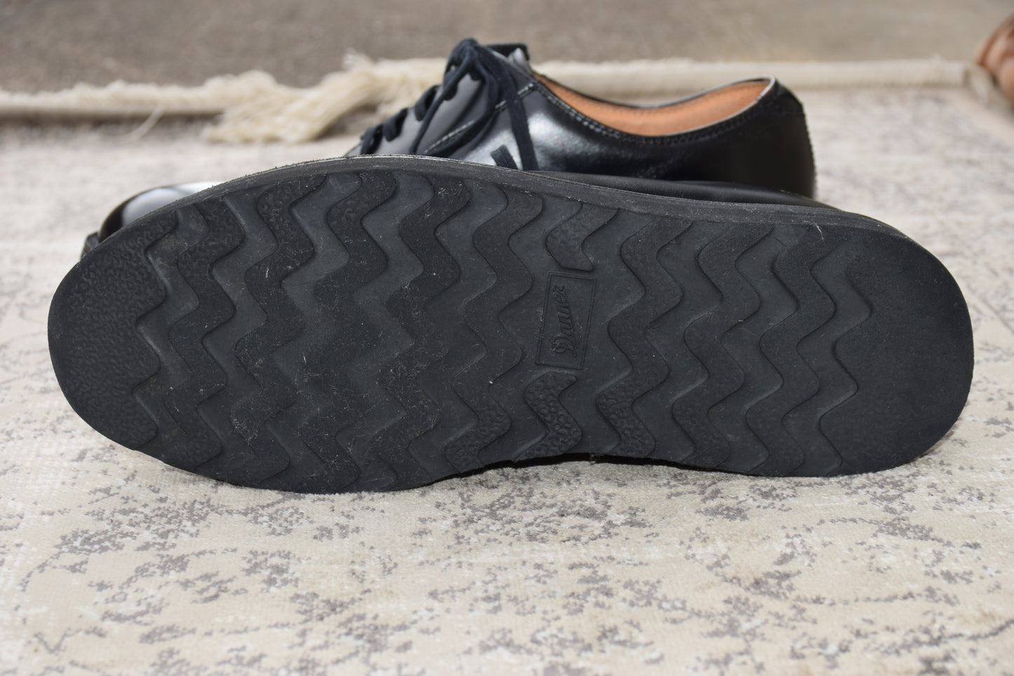 【美品】DANNER ダナー D910110 Postman Shoe ポストマンシューズ プレーン 外羽根 フラットソール 黒 ブラック US9 / 27.0cm【W3415】