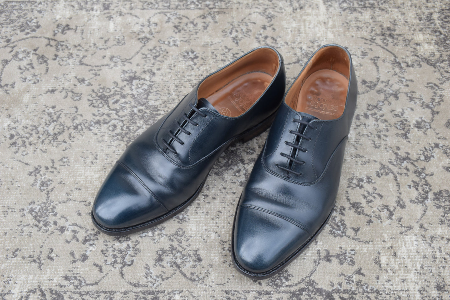 [Good Condition] Crockett &amp; Jones Connaught, a BEAUTY&amp;YOUTH exclusive, straight-leg navy boots with inner wing, UK7 / 25.5cm [W3452]