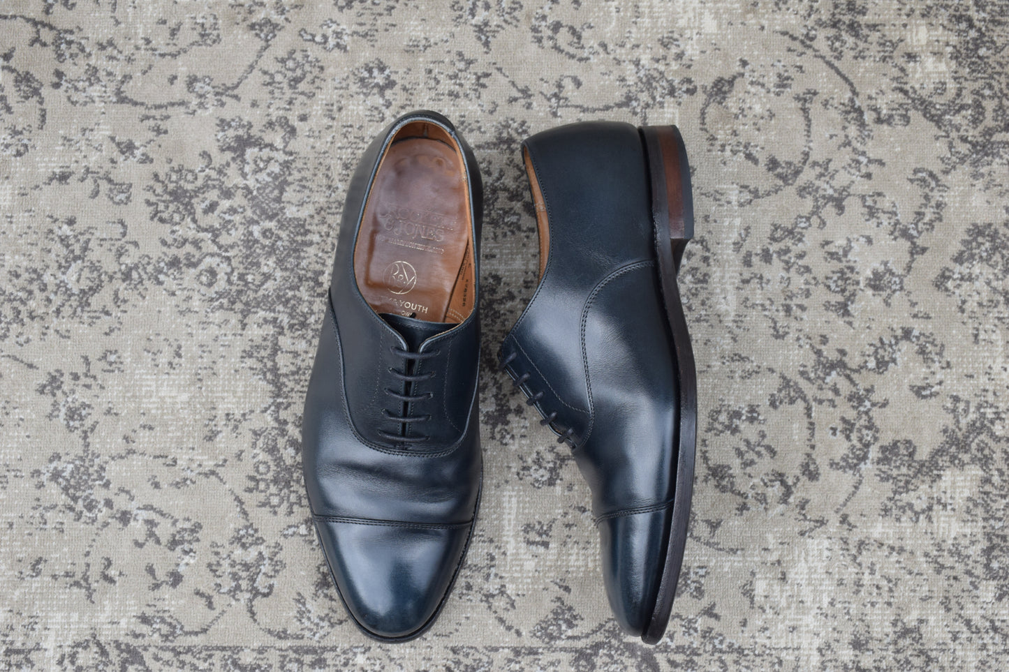 [Good Condition] Crockett &amp; Jones Connaught, a BEAUTY&amp;YOUTH exclusive, straight-leg navy boots with inner wing, UK7 / 25.5cm [W3452]