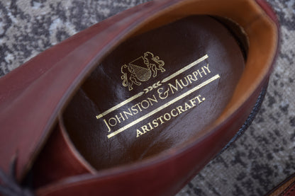 【良品】Johnston&Murphy ジョンストンアンドマーフィー Aristocraft アリストクラフト チャッカブーツ ジョージブーツ 3アイレット 茶 ブラウン US8 / 26cm【W3417】