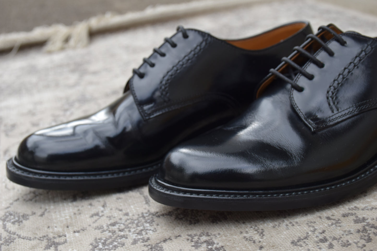 【美品】REGAL リーガル プレーン 外羽根 黒 ブラック BLACK 24cm EE【W3418】サービスシューズ