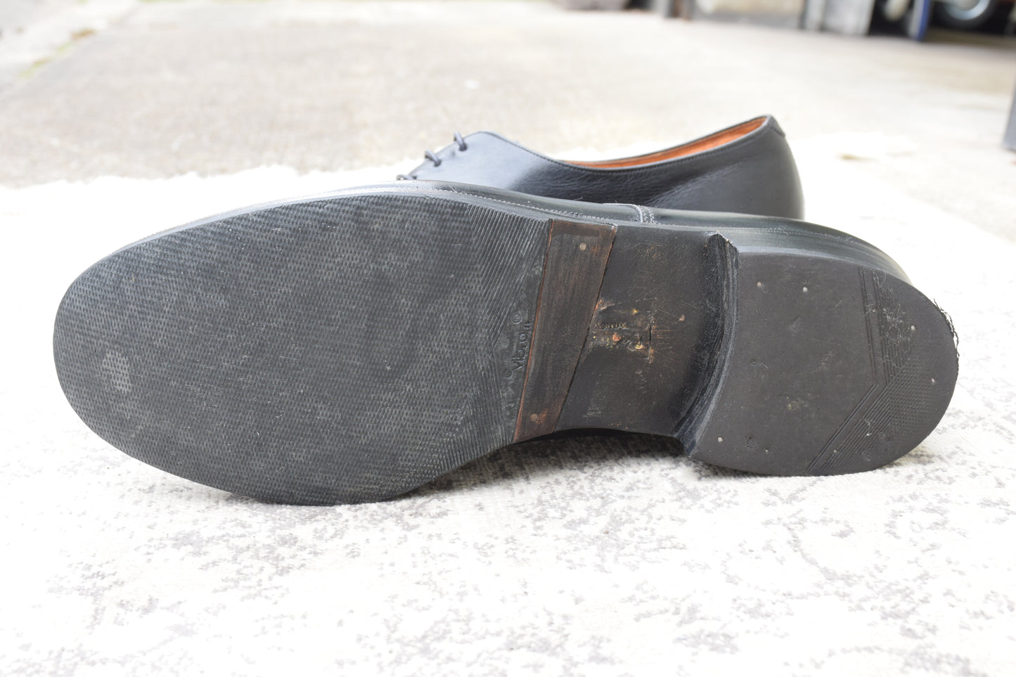 [1970s] Tricker's Plain Toe Boots, Wingtip, Old Logo, Black, UK Size 9-6 (equivalent to 27.5cm) [W3455]