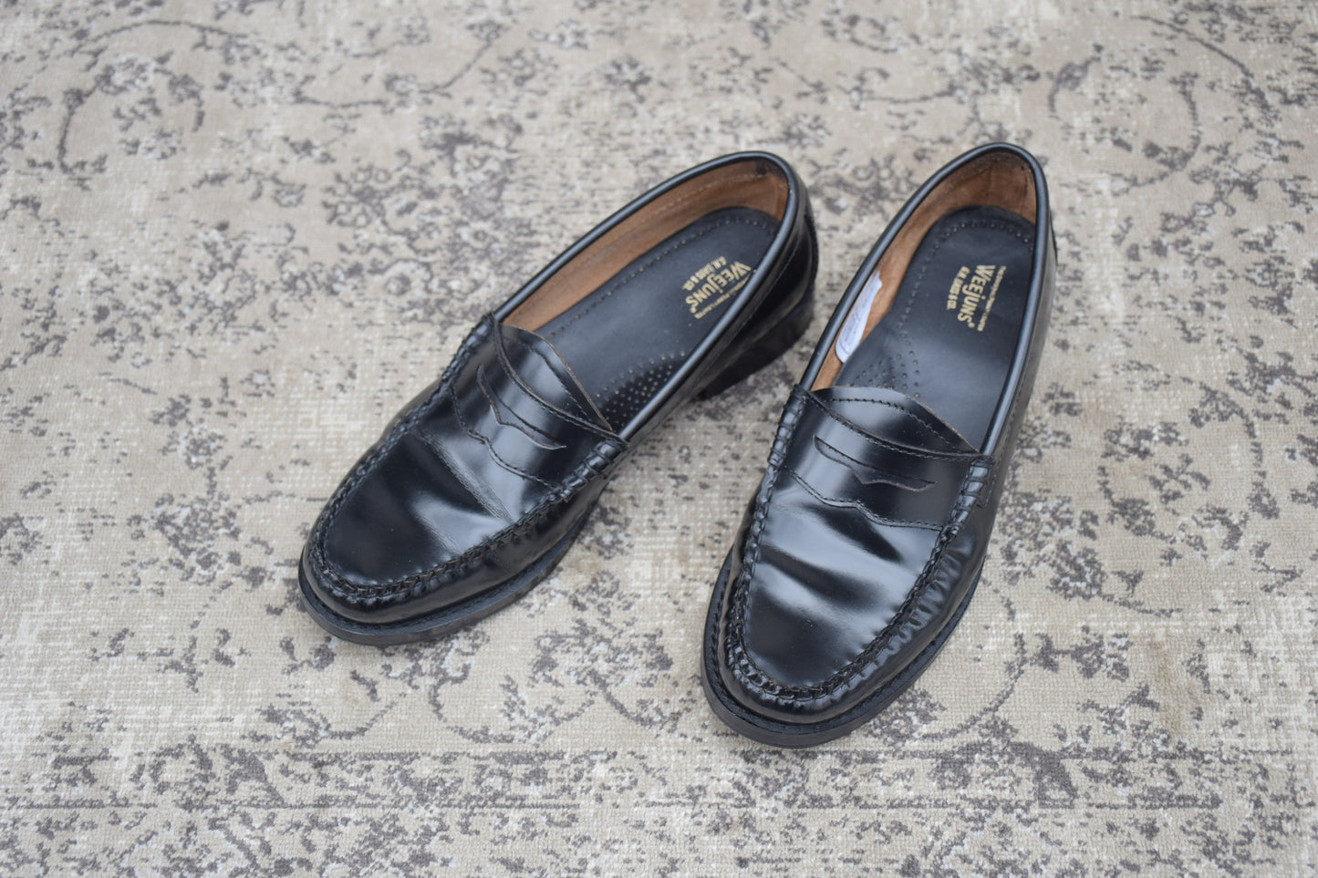 【良品】G.H.BASS ジーエイチバス LARSON ラーソン BA41010 コインローファー 黒 US6 / UK4 / EU37 / 23.0cm【Ｗ3581】 Black