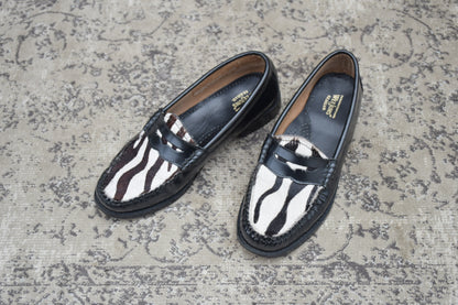 【存在感のある足元】G.H.BASS ジーエイチバス LARSON ZEBRA ラーソン ゼブラ BA41088 US6 / UK4 / EU37 / 23.0cm【Ｗ3582】