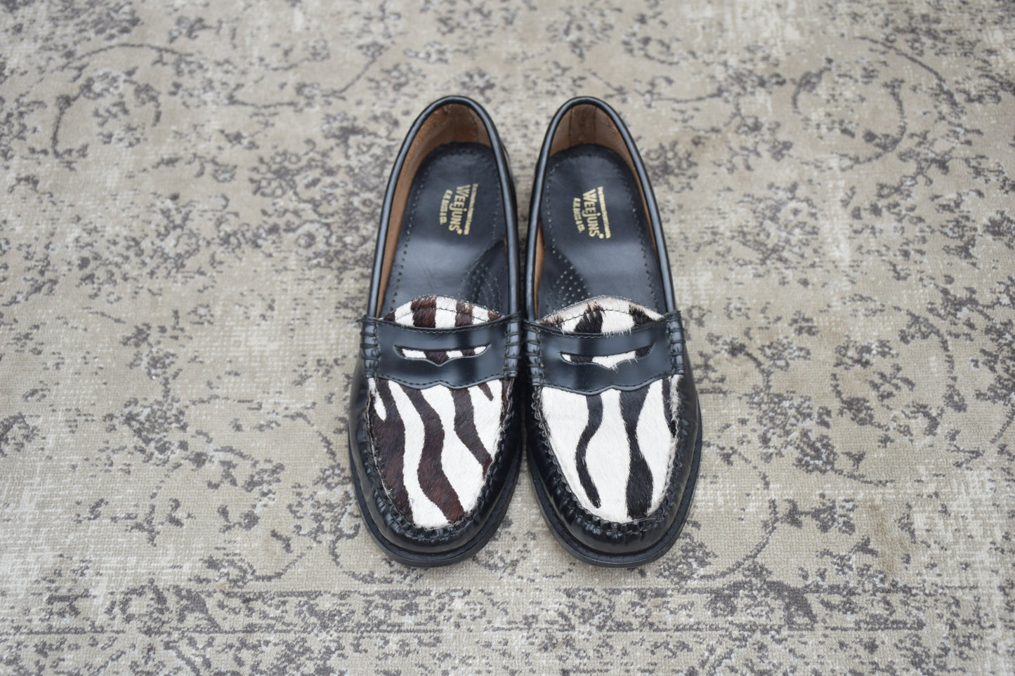 【存在感のある足元】G.H.BASS ジーエイチバス LARSON ZEBRA ラーソン ゼブラ BA41088 US6 / UK4 / EU37 / 23.0cm【Ｗ3582】