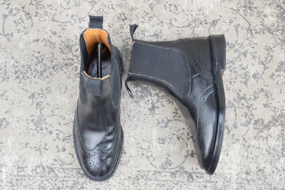 Tricker's HENRY M6026 Side Gore Chelsea Boots, Black, UK7 / Size 25.5cm (W3457)