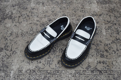 【美品】Dr.Martens ドクターマーチン PENTON ペントン コインローファー バイカラー 黒 白 UK5 / 24.0cm【Ｗ3584】Black White