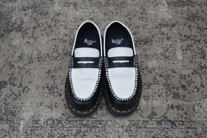 【美品】Dr.Martens ドクターマーチン PENTON ペントン コインローファー バイカラー 黒 白 UK5 / 24.0cm【Ｗ3584】Black White