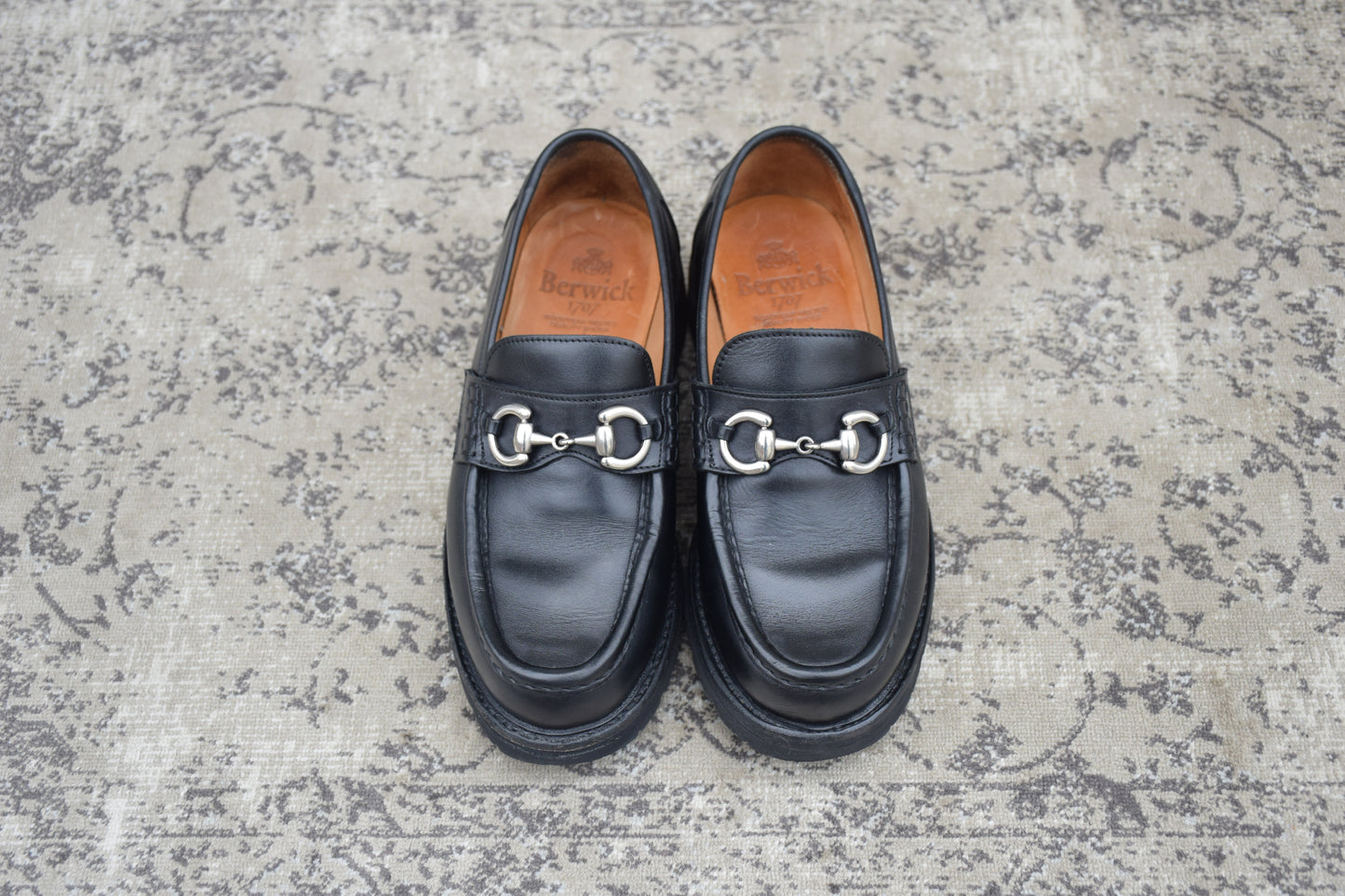 Berwick1707 バーウィック 5387 Bit loafer ビットローファー 黒 UK5 / 24.0cm【Ｗ3585】Black