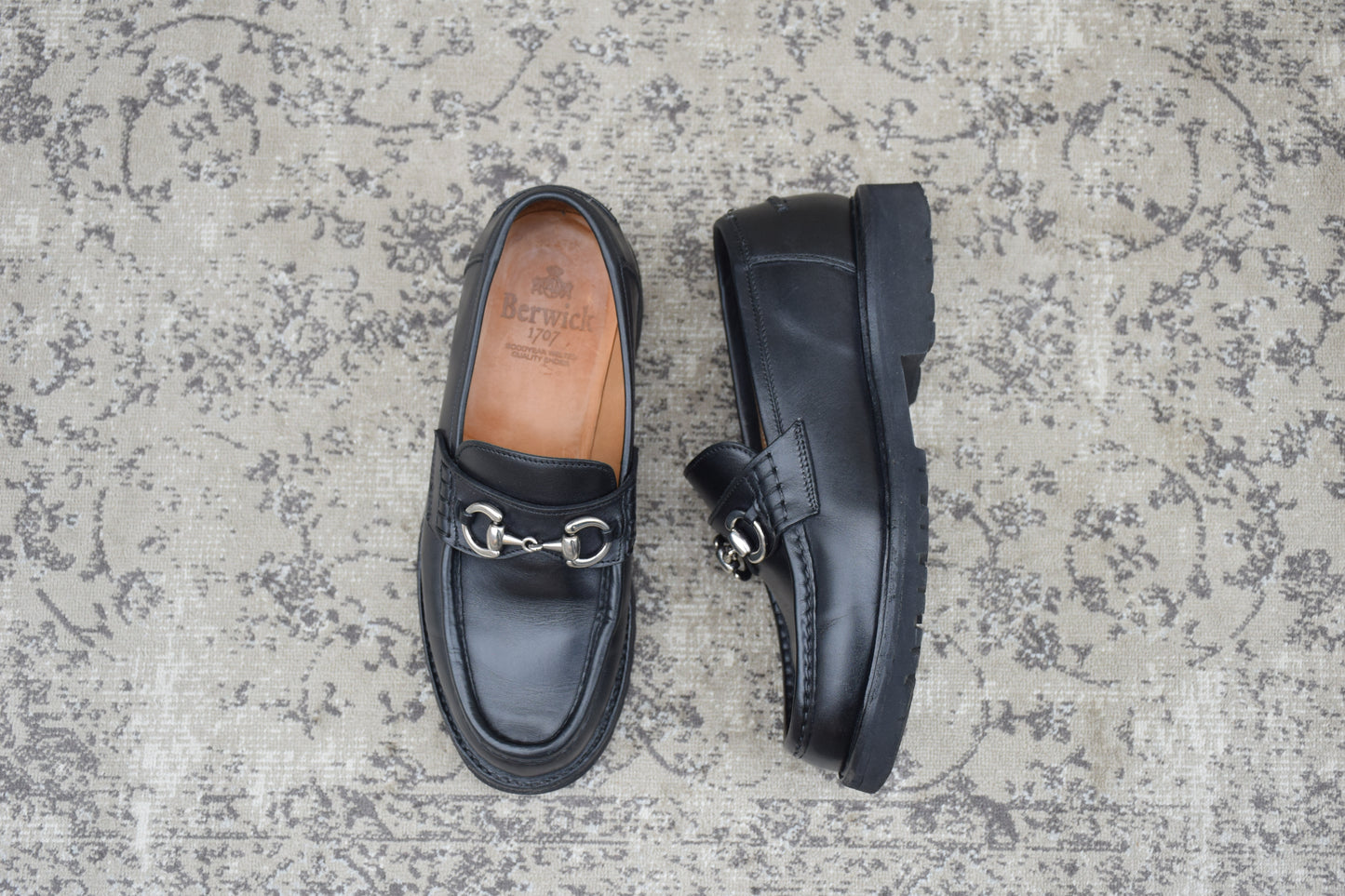 Berwick1707 バーウィック 5387 Bit loafer ビットローファー 黒 UK5 / 24.0cm【Ｗ3585】Black