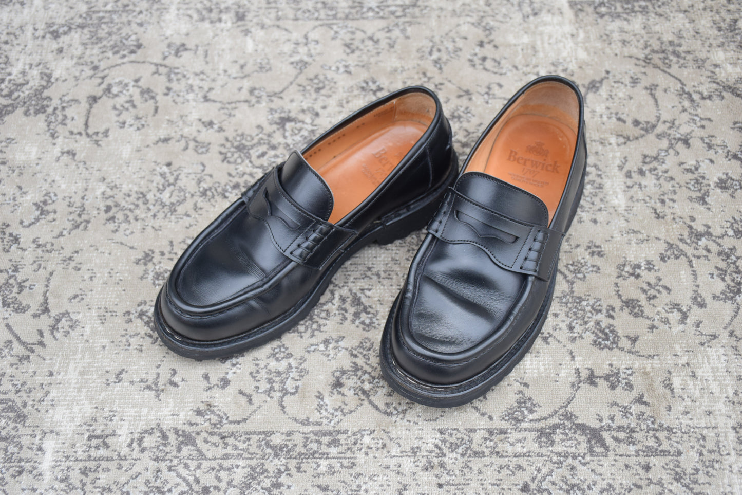 Berwick バーウィック 5293 BCVLBK コインローファー 黒 ブラック UK6.5 / 25.5cm【Ｗ3586】