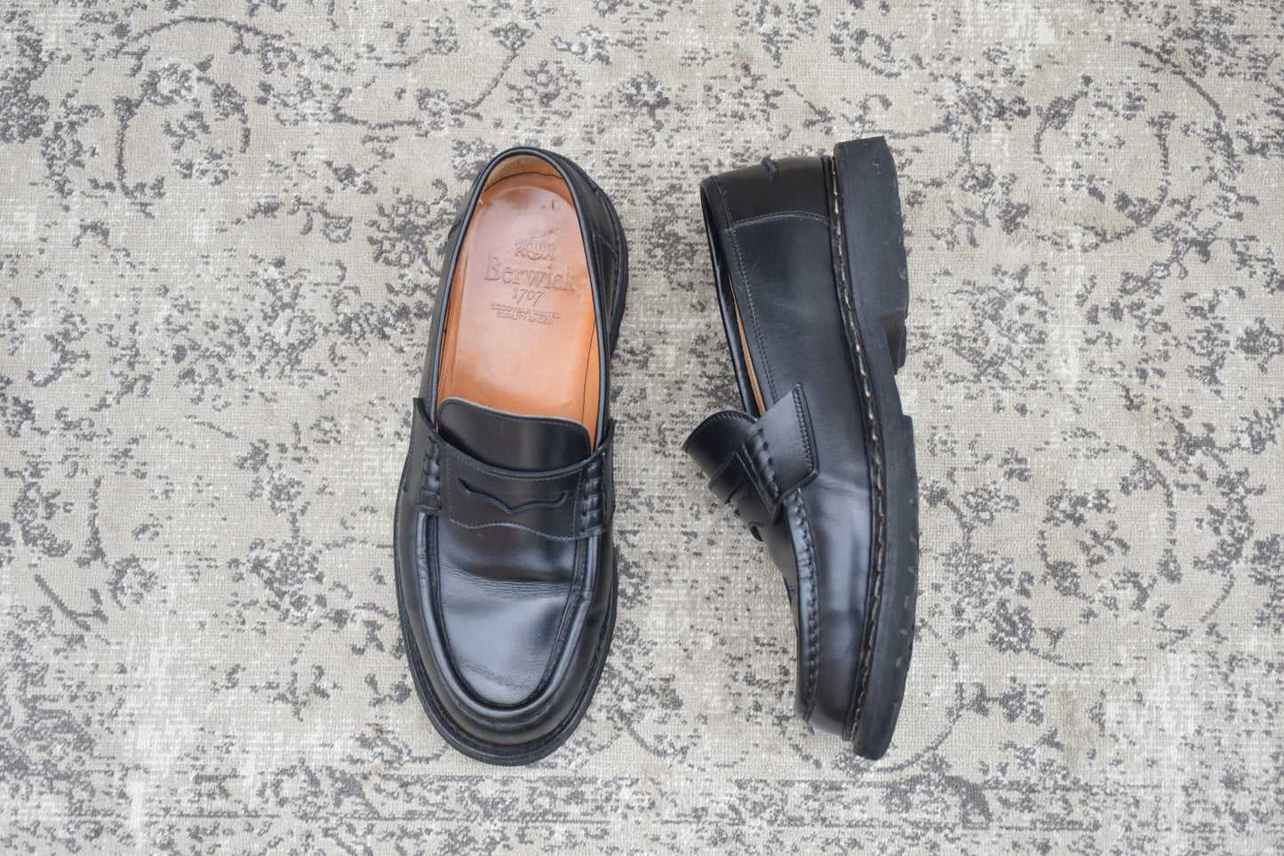 Berwick バーウィック 5293 BCVLBK コインローファー 黒 ブラック UK6.5 / 25.5cm【Ｗ3586】