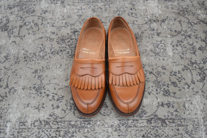 【美品】CROCKETT&JONES クロケットアンドジョーンズ SONNING ソニング UNITED ARROWS別注 タッセルローファー キルト 茶 ブラウン UK6.5 / 25.0cm【Ｗ3587】