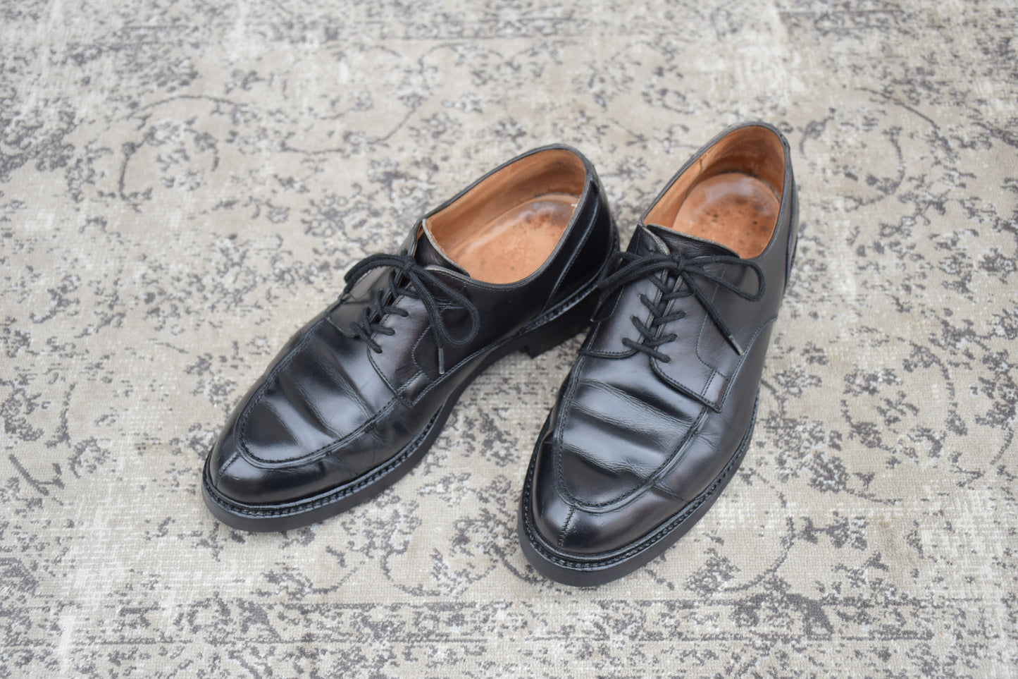 【オールソール済み】CROCKETT&JONES クロケットアンドジョーンズ DURHAM ダラム Uチップ 外羽根 黒 ブラック UK6 / 24.5cm【Ｗ3589】