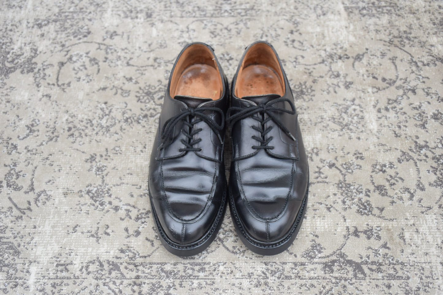 【オールソール済み】CROCKETT&JONES クロケットアンドジョーンズ DURHAM ダラム Uチップ 外羽根 黒 ブラック UK6 / 24.5cm【Ｗ3589】