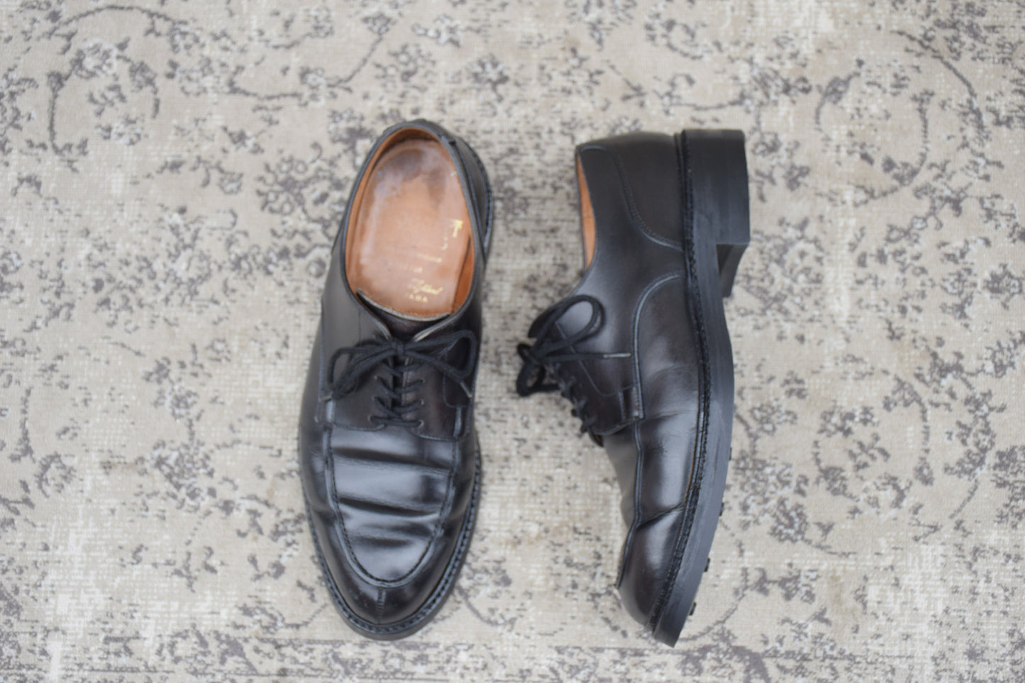 【オールソール済み】CROCKETT&JONES クロケットアンドジョーンズ DURHAM ダラム Uチップ 外羽根 黒 ブラック UK6 / 24.5cm【Ｗ3589】