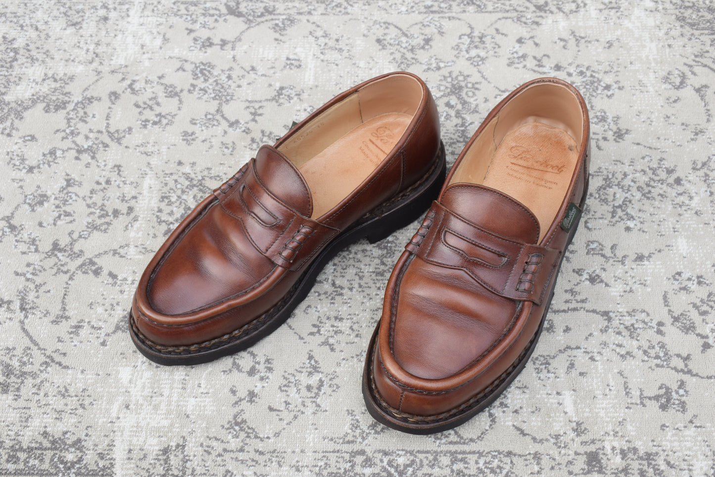 Paraboot REIMS Reims Penny Loafer, Beef Saddle, Brown, Size UK7 / 25.5cm (W3460), Repaired.