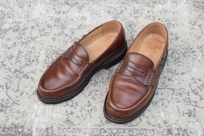 Paraboot REIMS Reims Penny Loafer, Beef Saddle, Brown, Size UK7 / 25.5cm (W3460), Repaired.