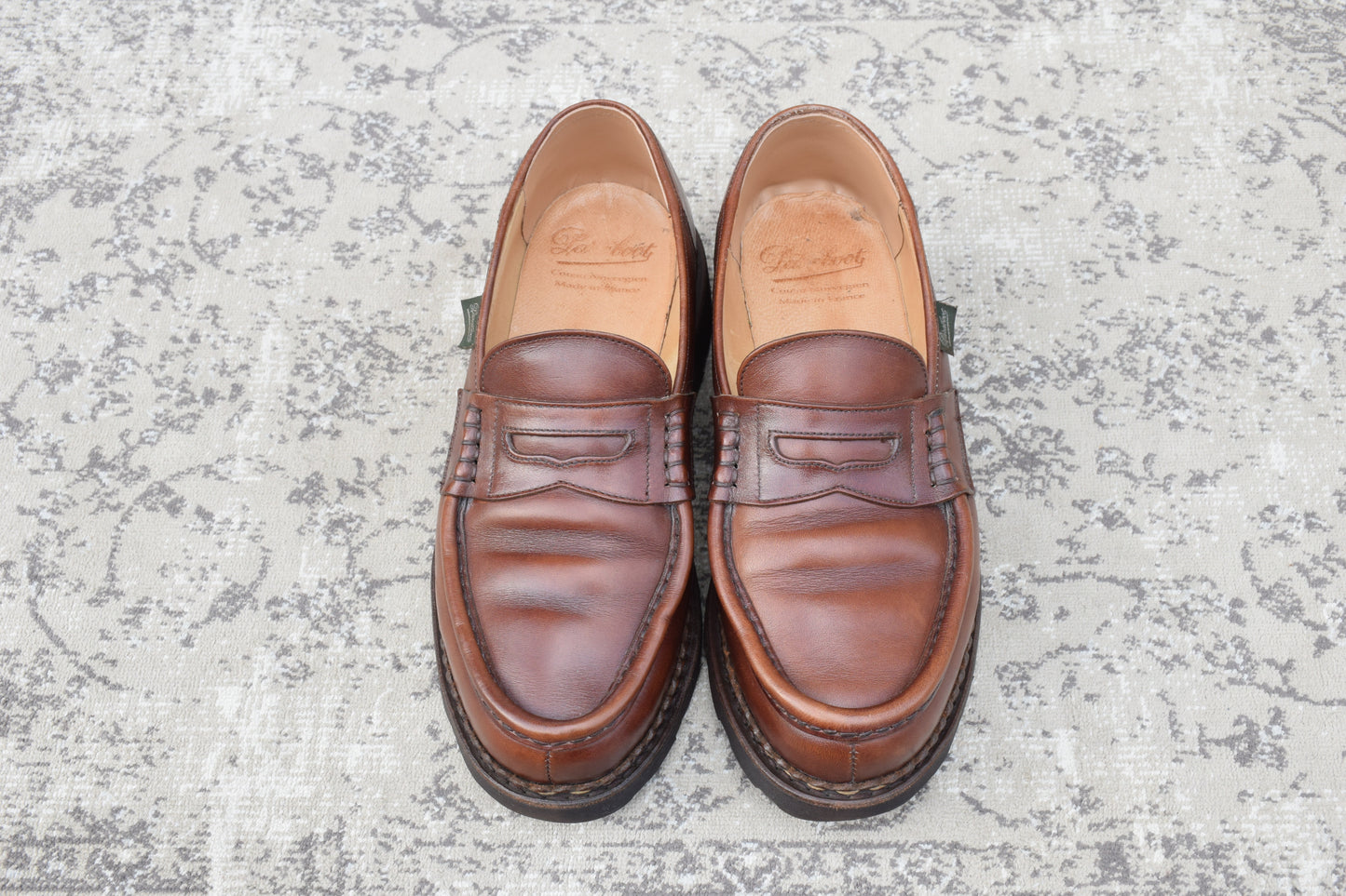 Paraboot REIMS Reims Penny Loafer, Beef Saddle, Brown, Size UK7 / 25.5cm (W3460), Repaired.