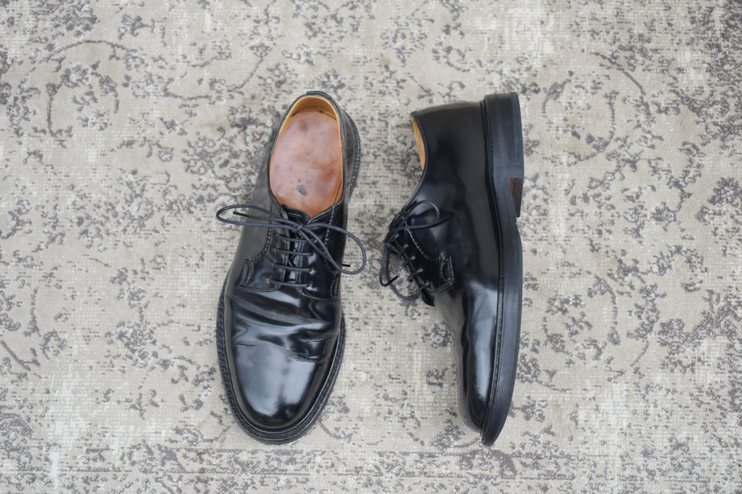 【名品】Church's チャーチ SHANNON シャノン プレーン 外羽根 黒 ブラック UK7 / 25.5cm【W3592】