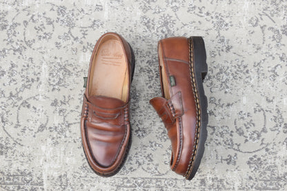 Paraboot REIMS Reims Penny Loafer, Beef Saddle, Brown, Size UK7 / 25.5cm (W3460), Repaired.
